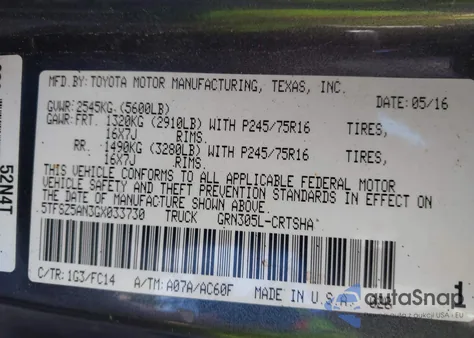 2016 Toyota Tacoma Sr5 V6 z USA, uszkodzony, nr VIN 5TFSZ5AN3GX033730